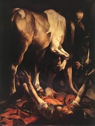 Conversion on the Road to Damascus, by Caravaggio -- in Santa Maria del Popolo